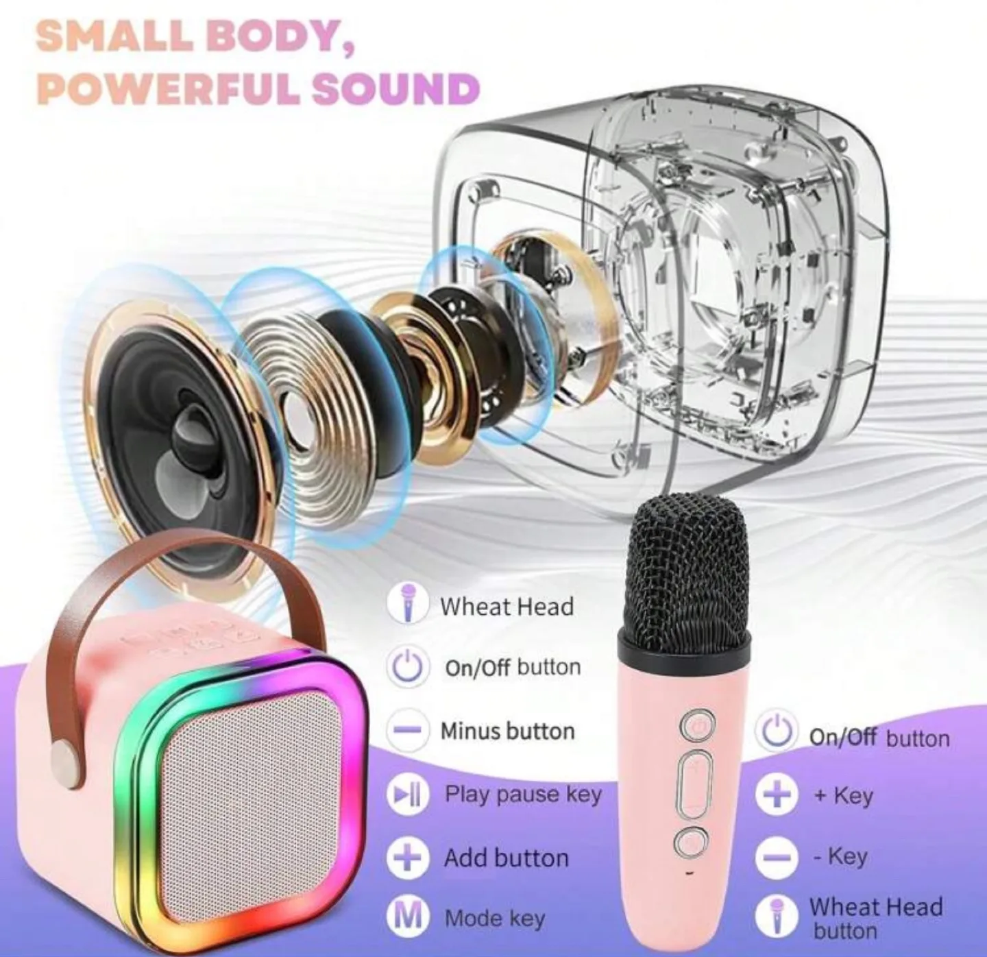 Wireless Karaoke Speaker with Two Microphones image indicator(3)