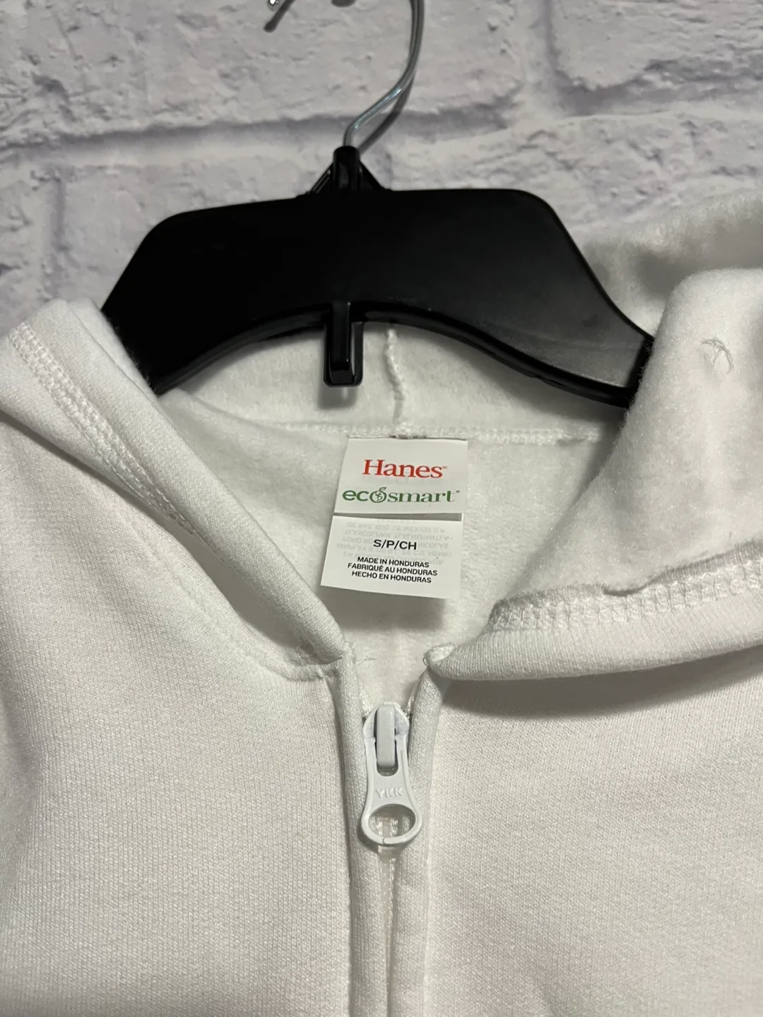 Hanes EcoSmart White Zip-Up Hoodie Small image indicator(2)