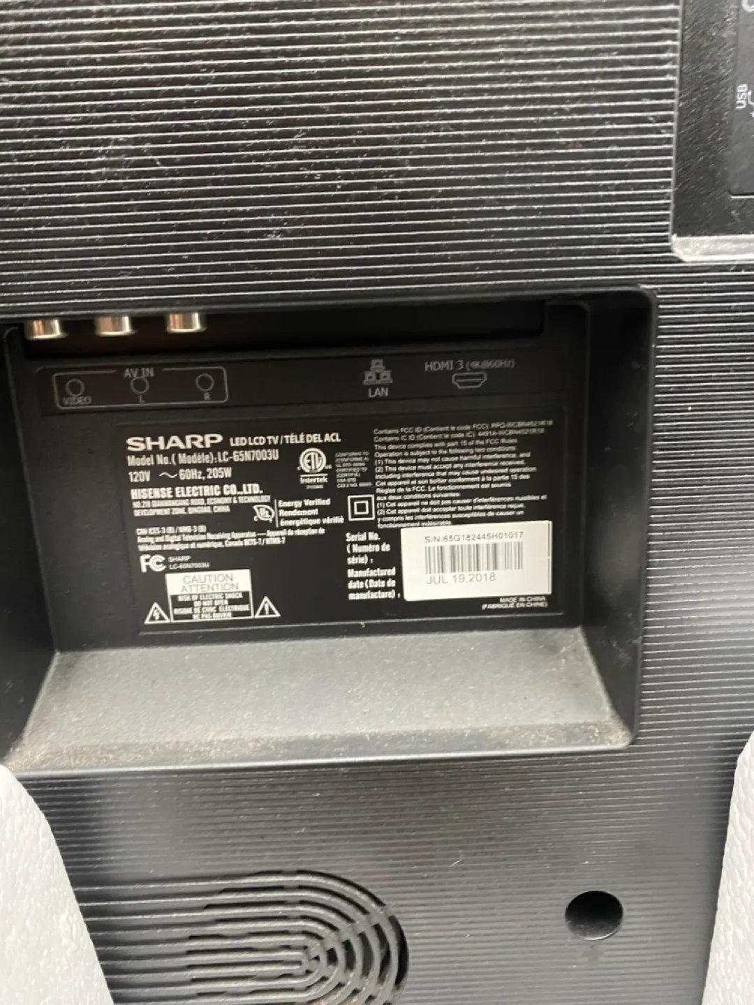 Sharp Aquos 55 inch LED TV for parts image indicator(2)