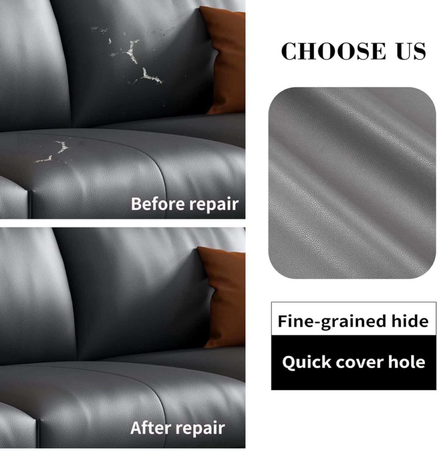 Leather Repair Patch grey - photo 3