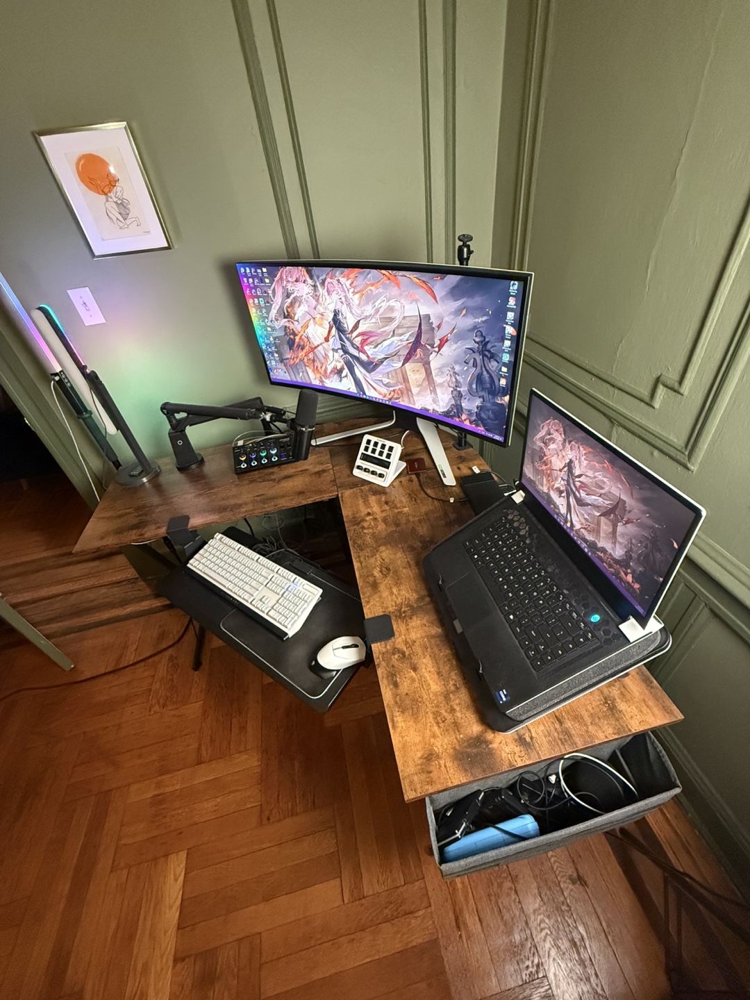 Desk L Shaped + Keyboard Tray — Gaming Desk, Office Desk - photo 4