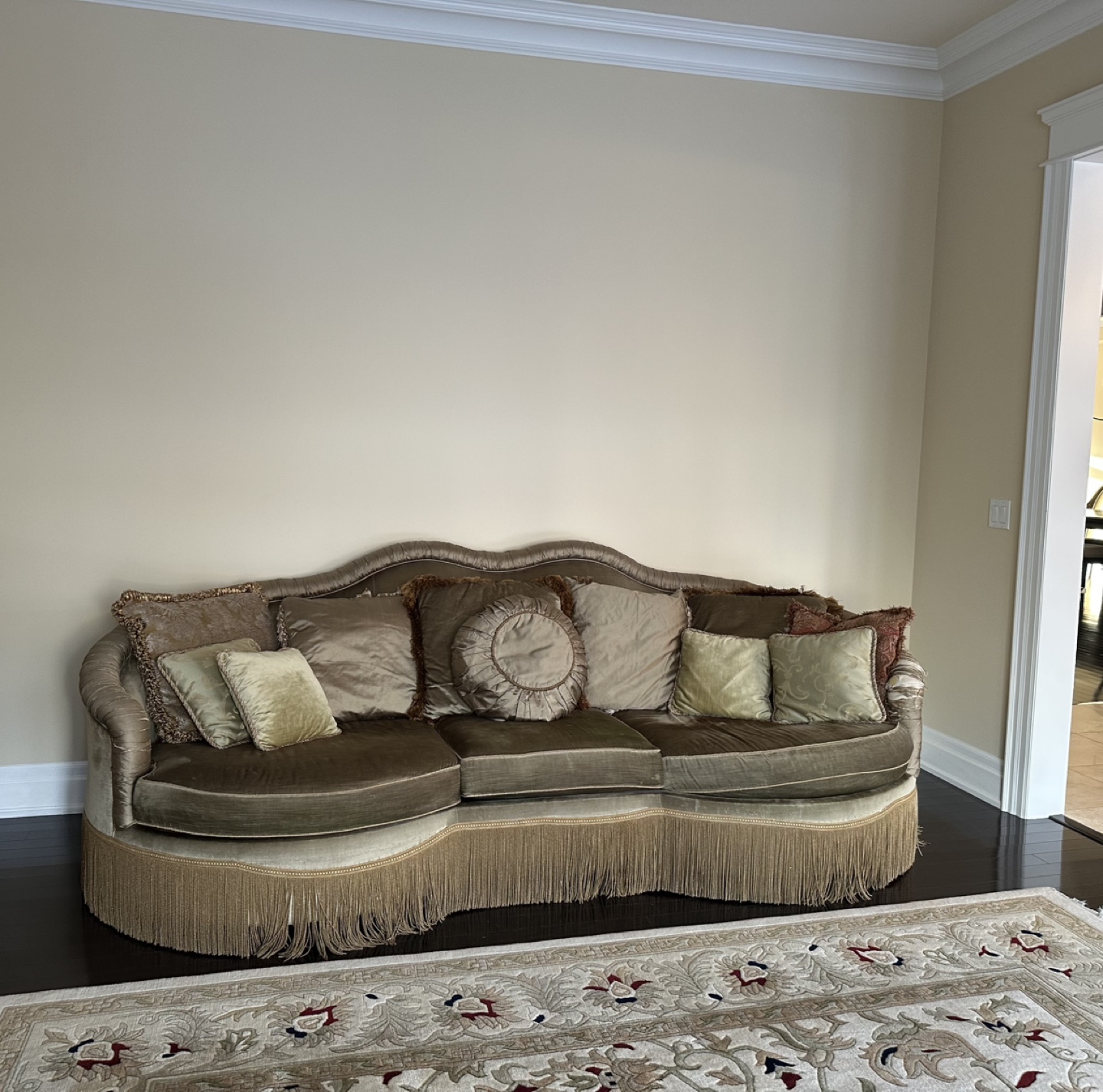 Living/family room large coach - with pillows