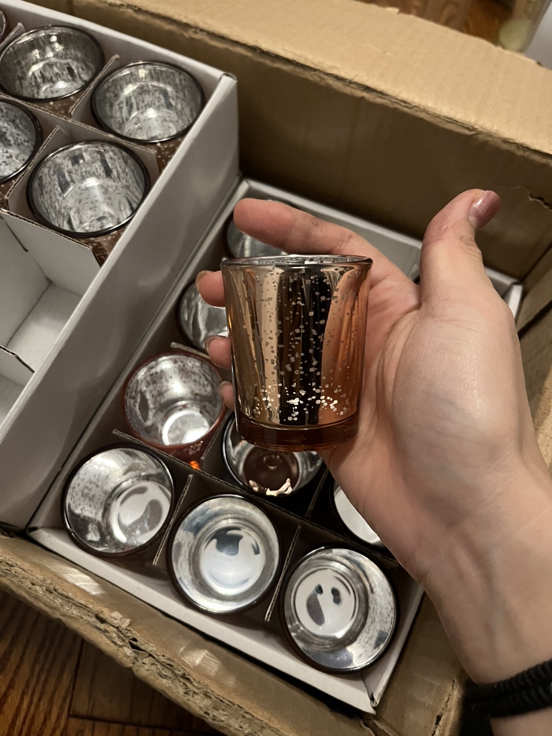 rose gold votive candle holders (YUMMI) - photo 4