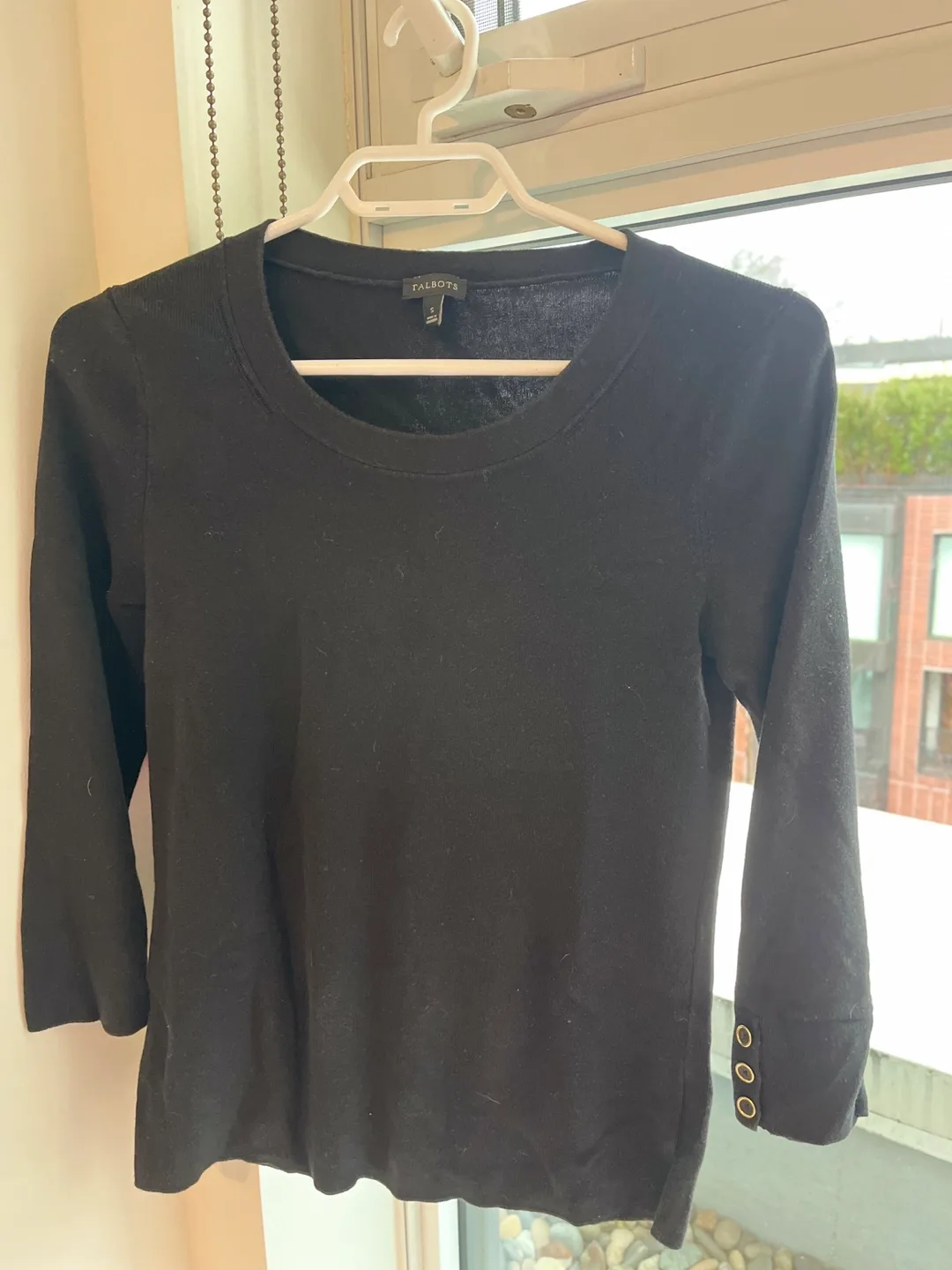 Talbots Black 3/4 Sleeve Sweater image indicator(3)