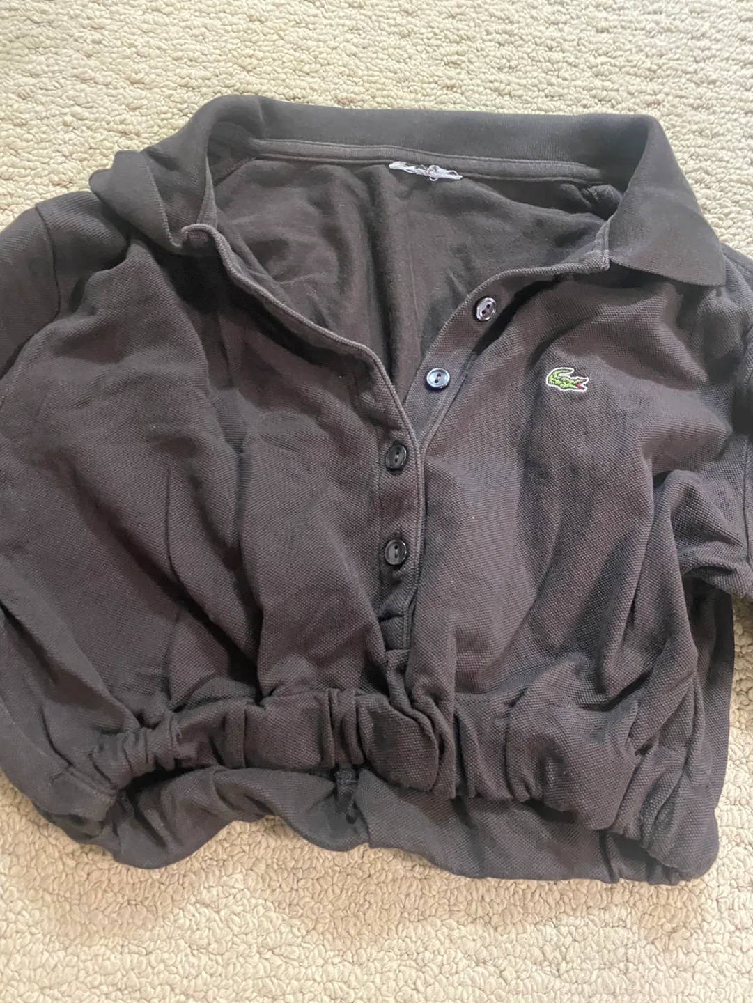 Lacoste Brown Cropped Long Sleeve Jumper image indicator(3)