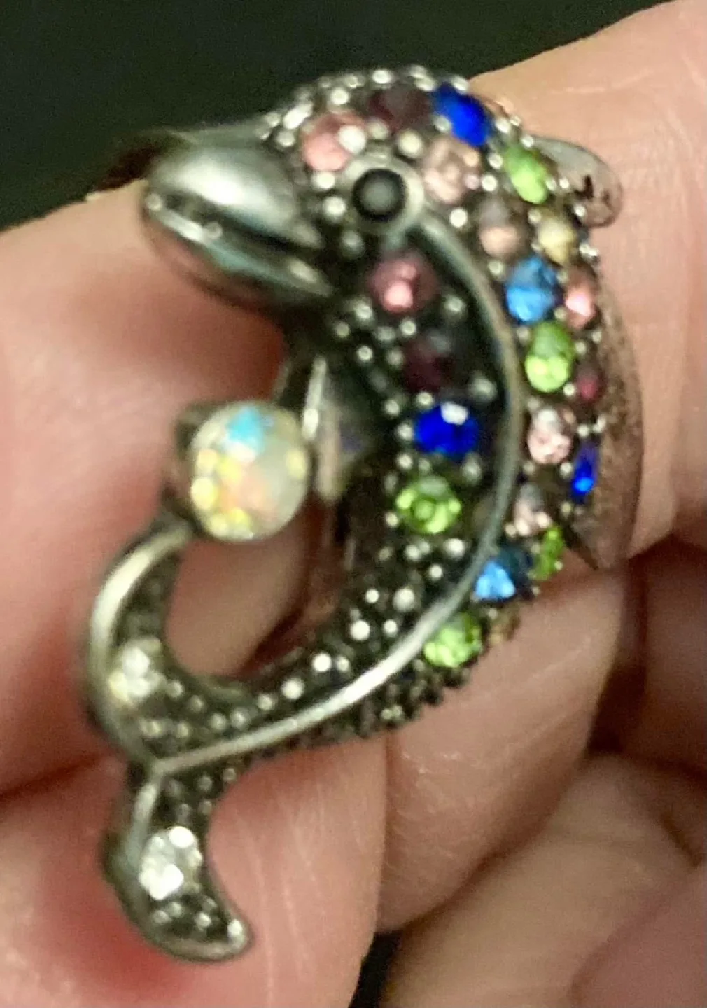Dolphin Ring with Rhinestones image indicator(2)