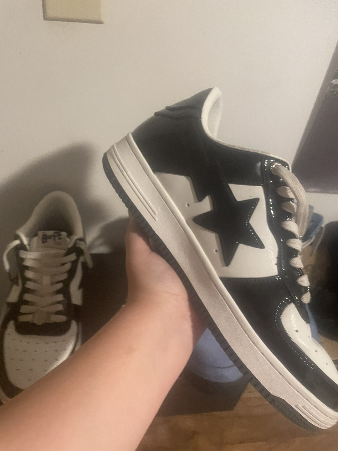 BAPE STA Low Black Patent Leather Sneakers - photo 5