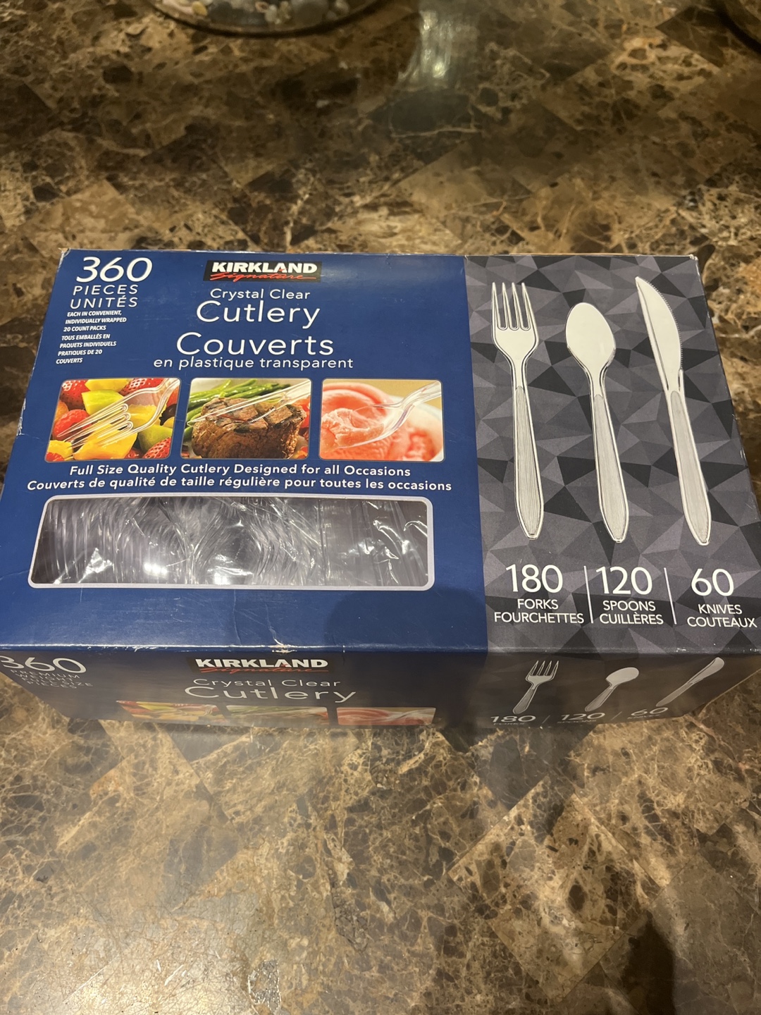 Kirkland Signature Crystal Clear Cutlery - 360 Pieces
