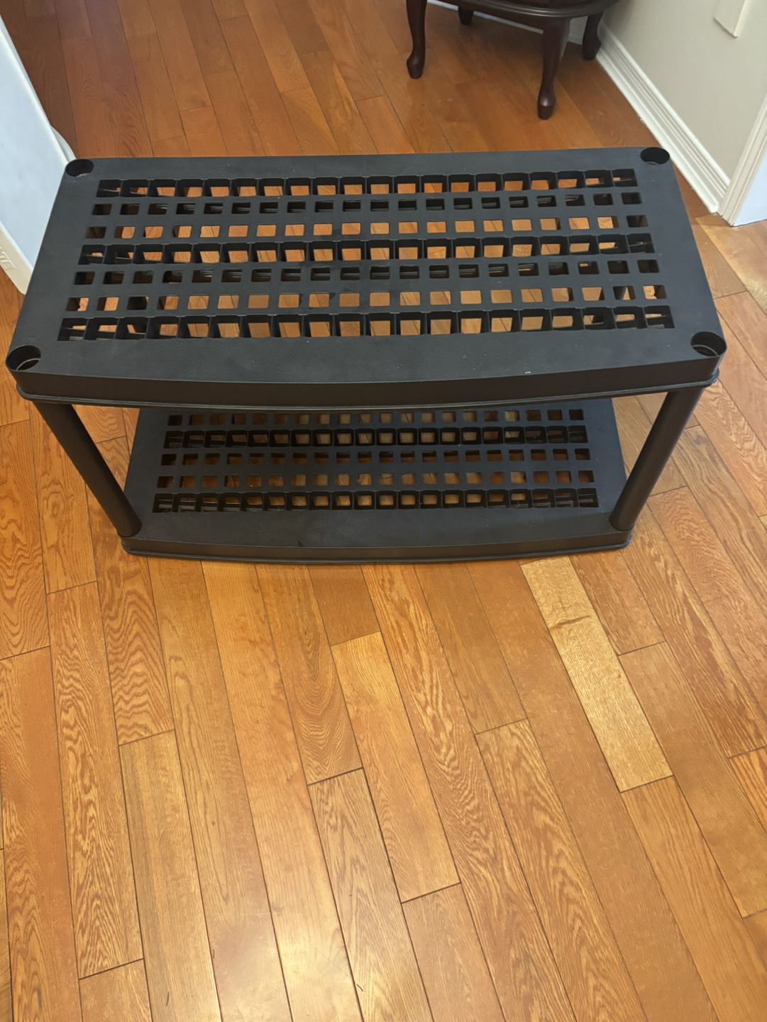 Black Two-Tiered solid Storage Shelf