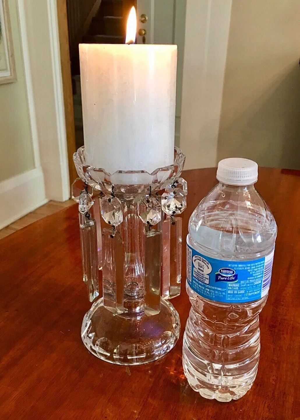ONE beautiful antique vintage crystal candle holder(1930-1940) image indicator(4)