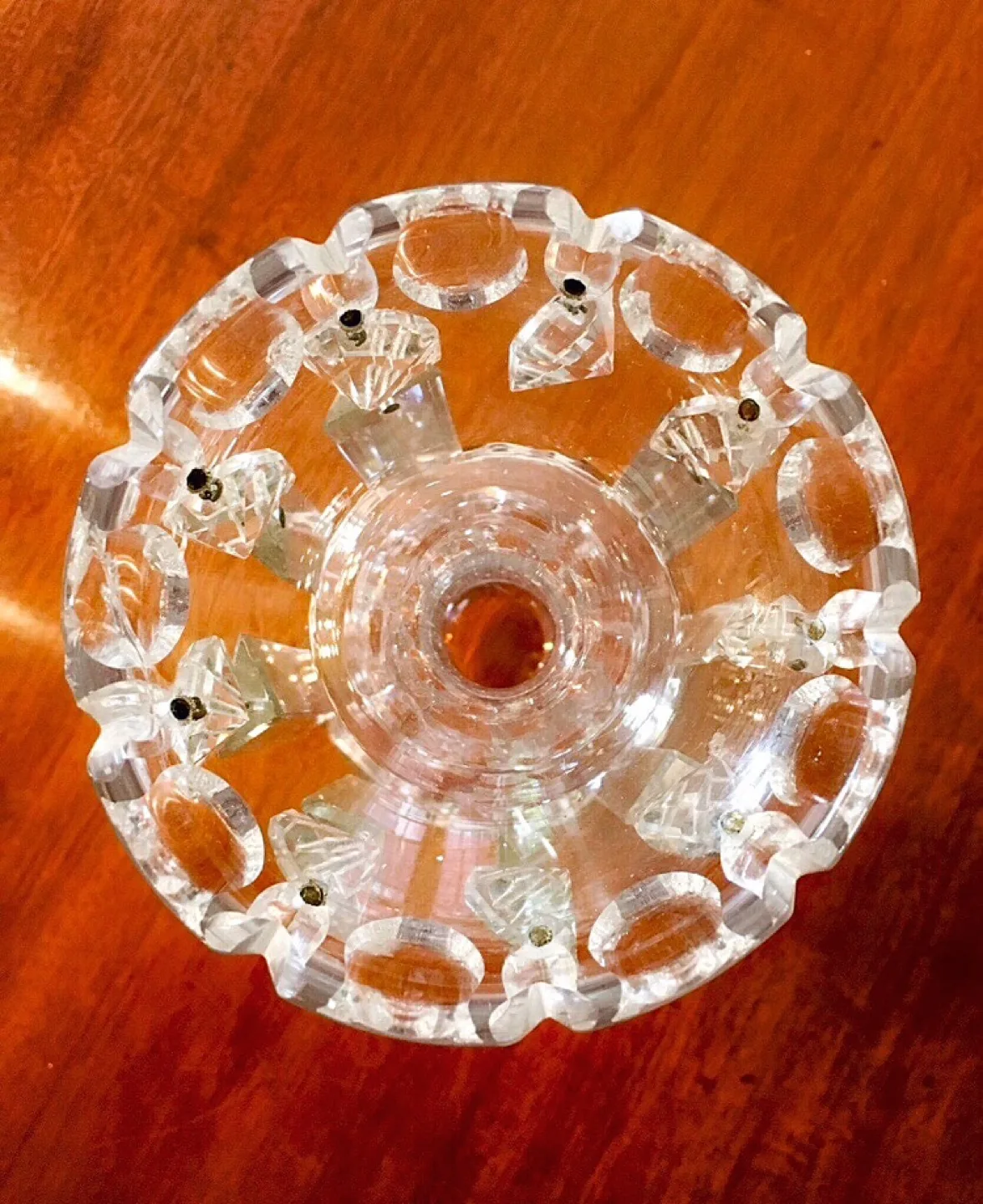 ONE beautiful antique vintage crystal candle holder(1930-1940) image indicator(2)