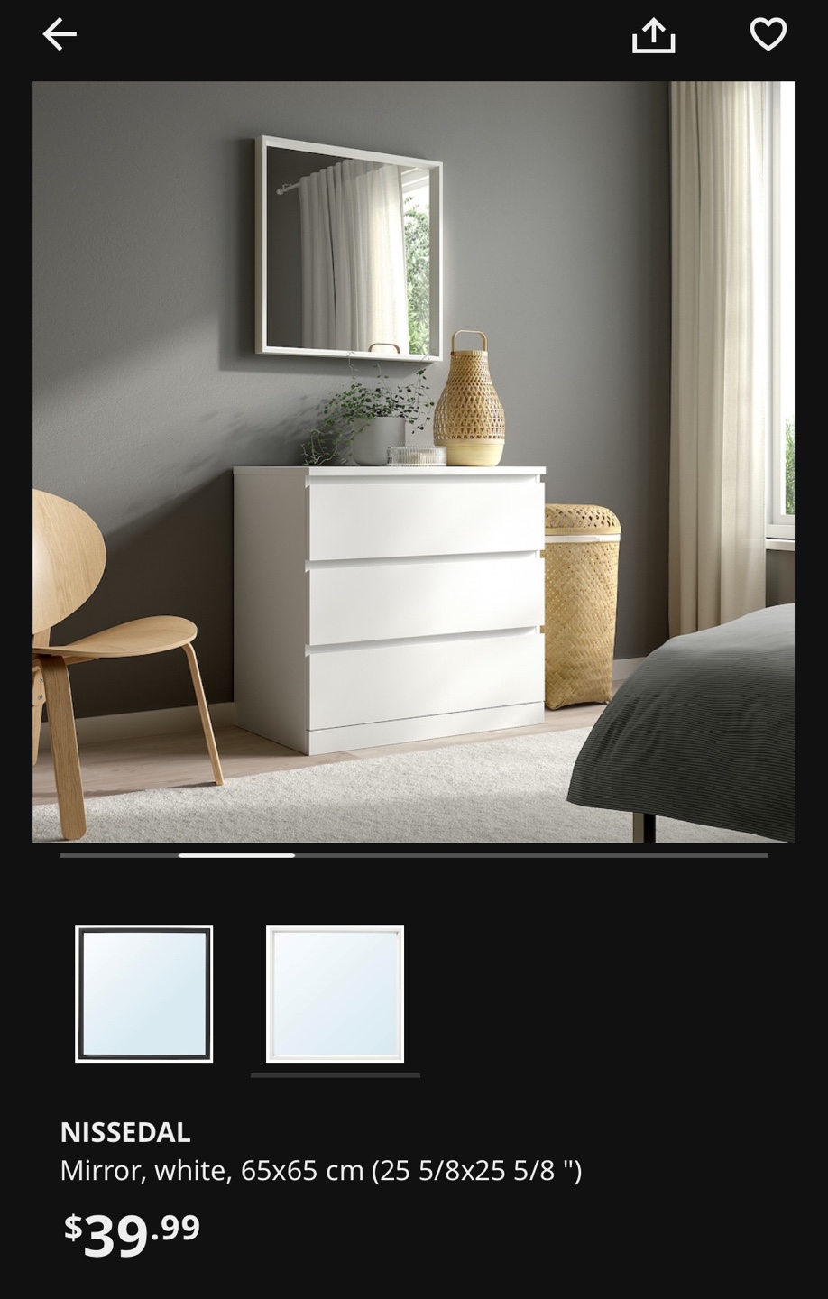 IKEA NISSEDAL Mirror with Lights - photo 2