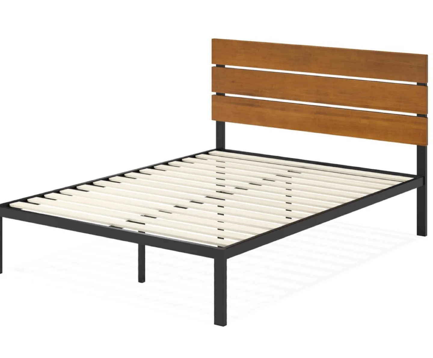 Metal Bed Frame with Wooden Headboard Queen Size need gone asap thumbnail