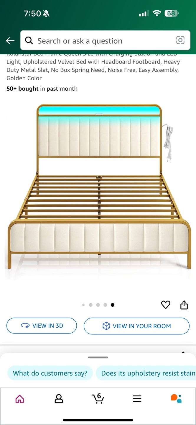 Queen Size Upholstered Bed Frame with Headboard - photo 3