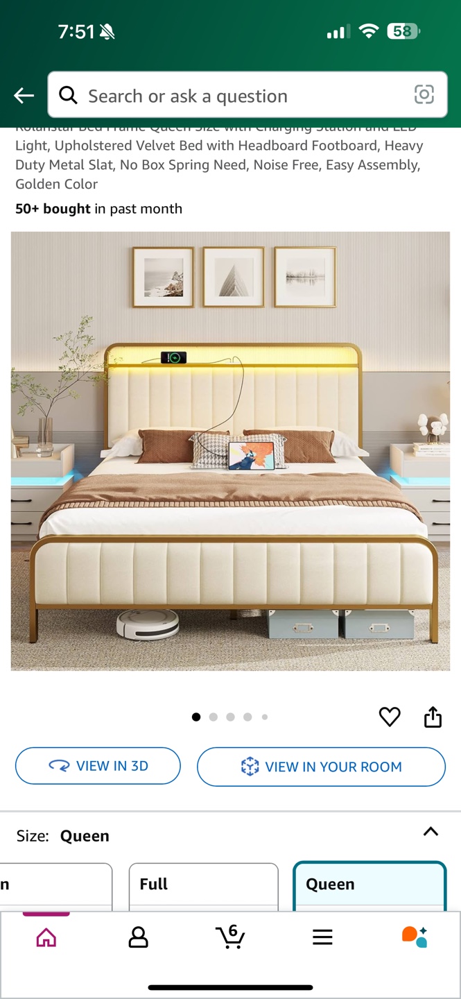 Queen Size Upholstered Bed Frame with Headboard - photo 2