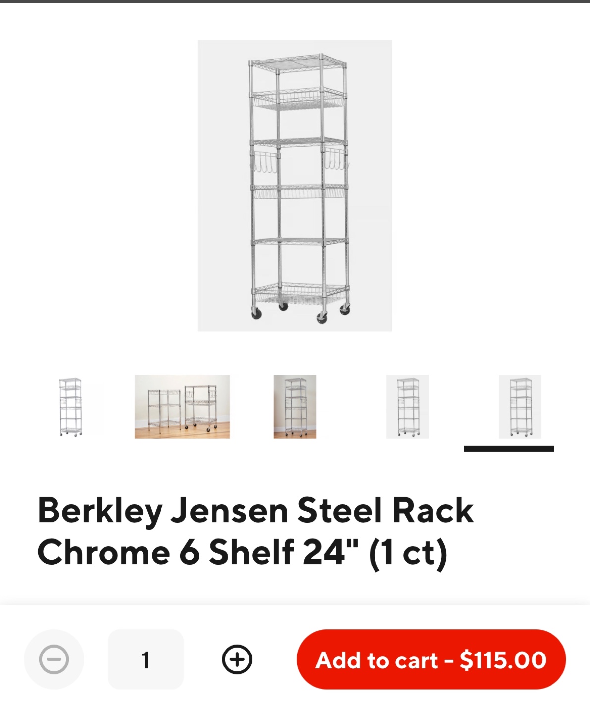 Steel chrome shelving rack - photo 2