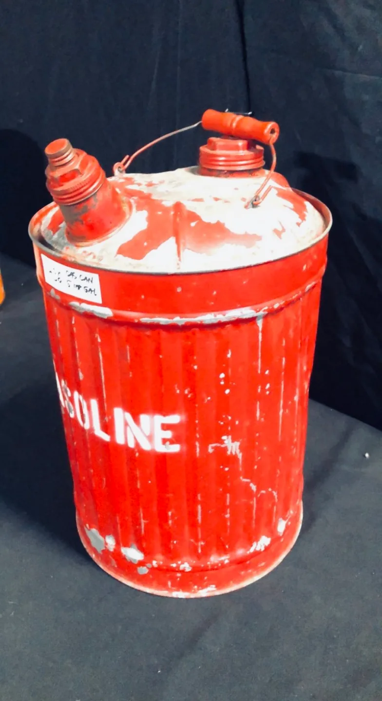 Vintage Red Metal Gasoline Can image indicator(2)