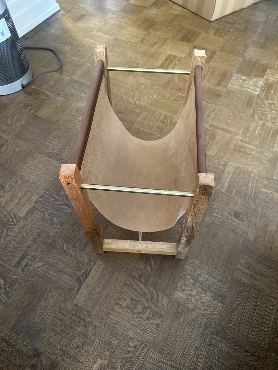 Leather magazine holder