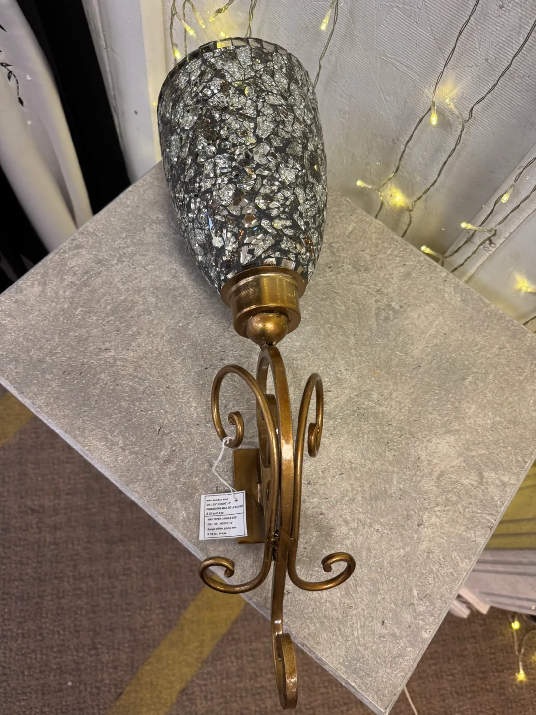 Set of 2 Mosaic  Wall Candles Holder image indicator(4)