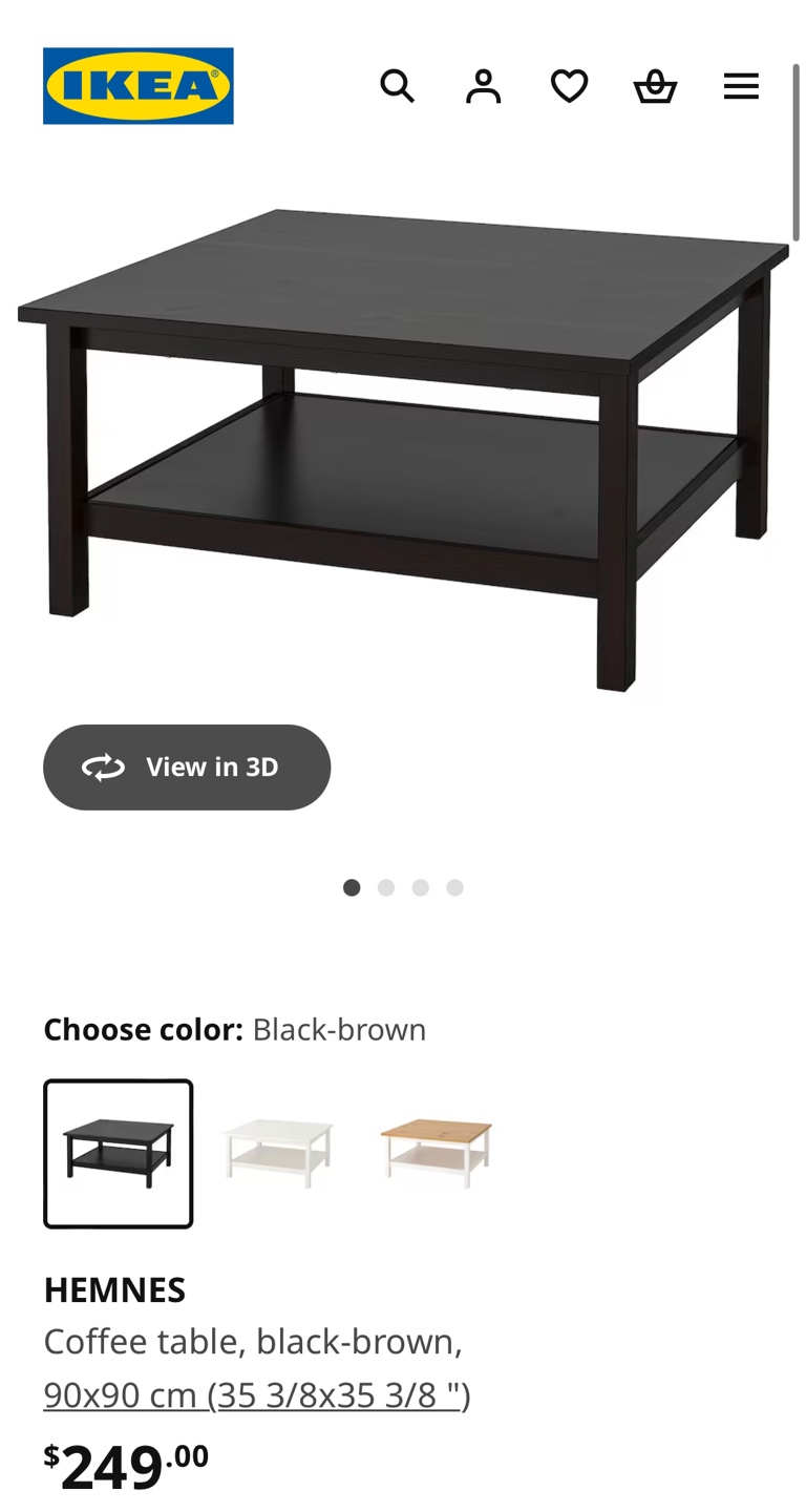IKEA HEMNES Coffee Table - Black