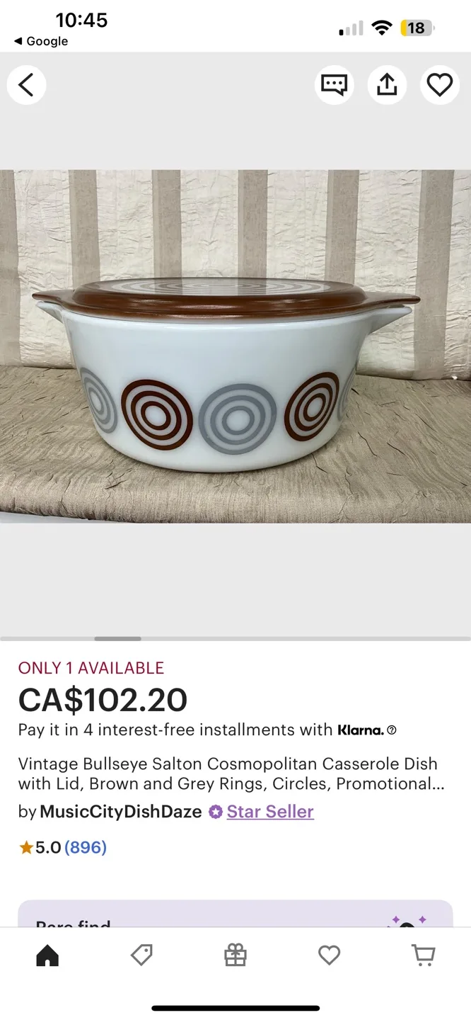 Vintage  Bullseye Cosmopolitan Casserole Dish with Lid image indicator(5)