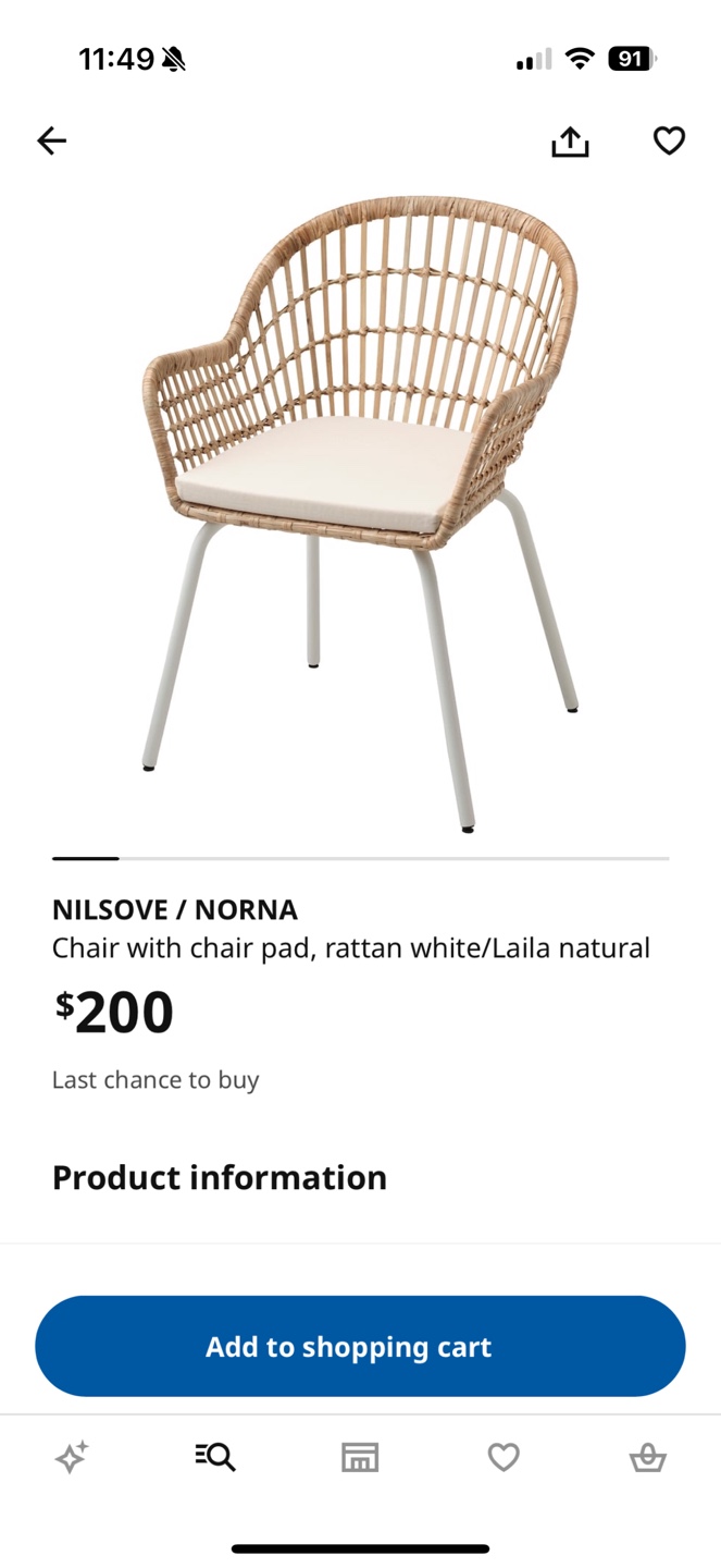IKEA NILSÖVE/NORNA Chair with Pad - photo 3