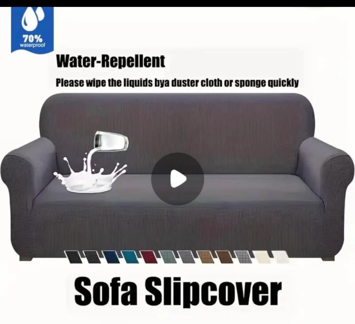 1Pc Stretch Sofa Cover 4 Seater / White image indicator(2)