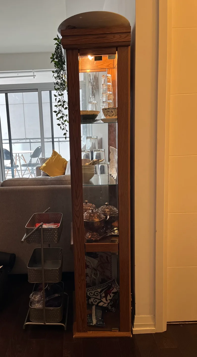 Wooden Display Cabinet with Glass Shelves image indicator(4)