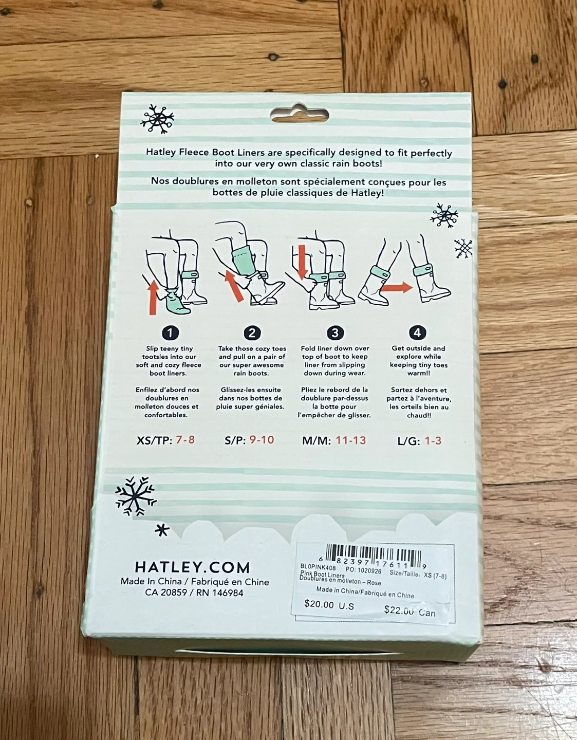 Hatley Fleece Boot Liners - Pink - Size XS (7-8) image indicator(2)