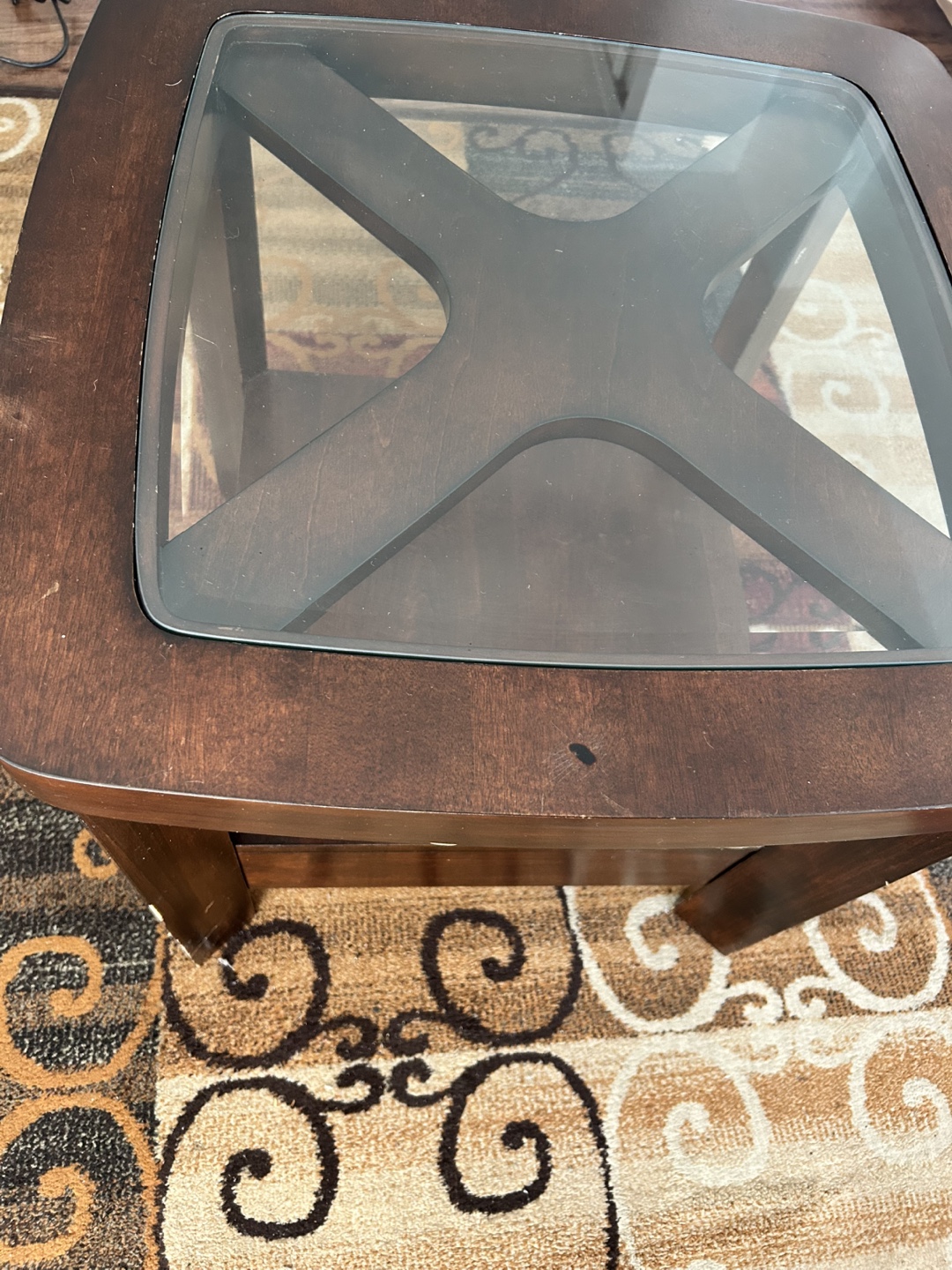Glass Top End Table - photo 2