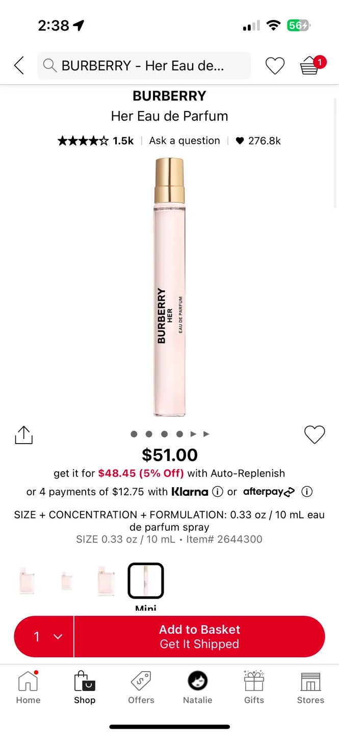 Burberry Her Eau de Parfum Mini image indicator(2)