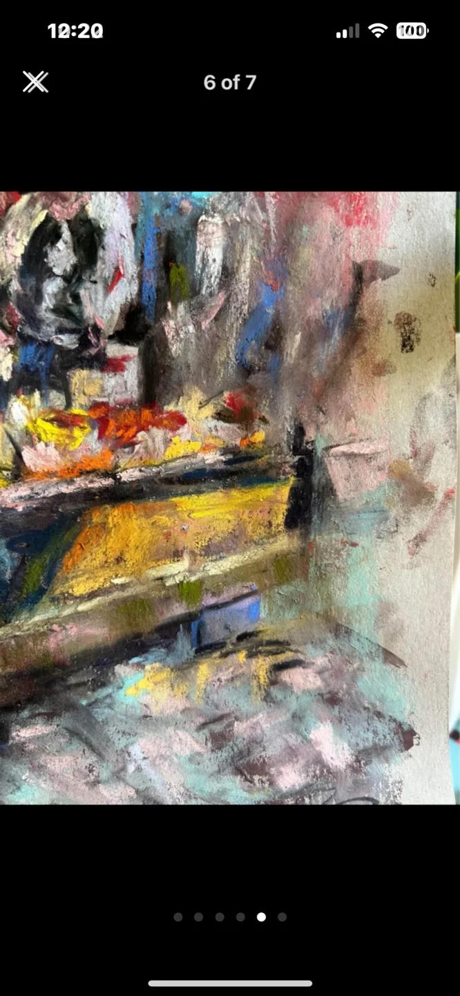 “Fish Market” original pastel painting image indicator(5)