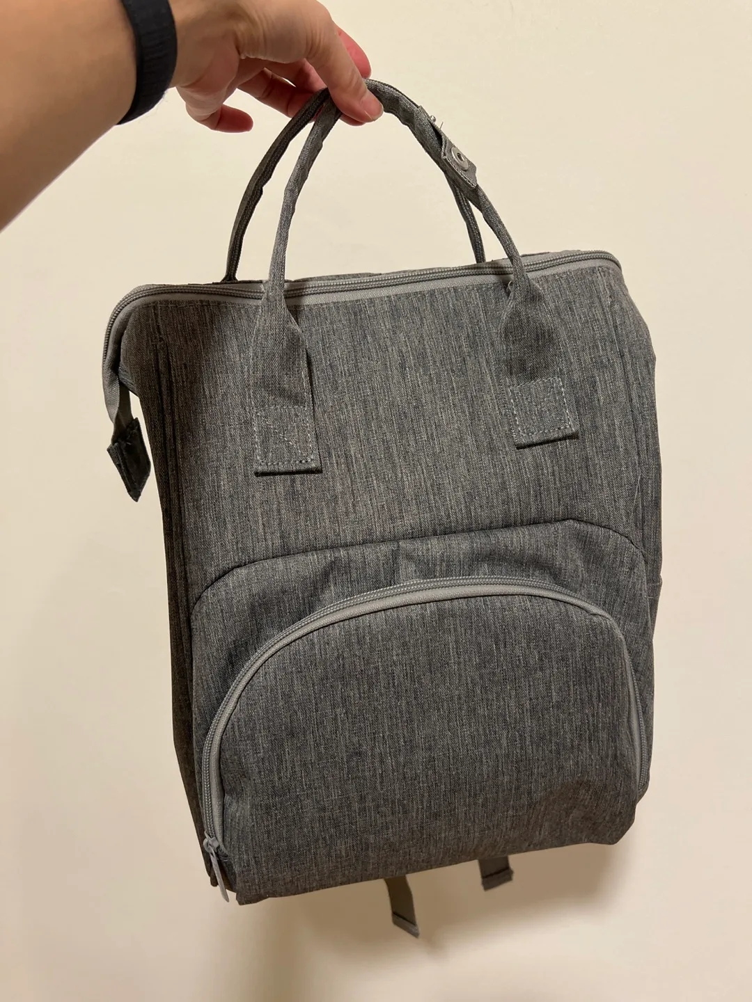 Gray Insulated Backpack Diaper Bag thumbnail