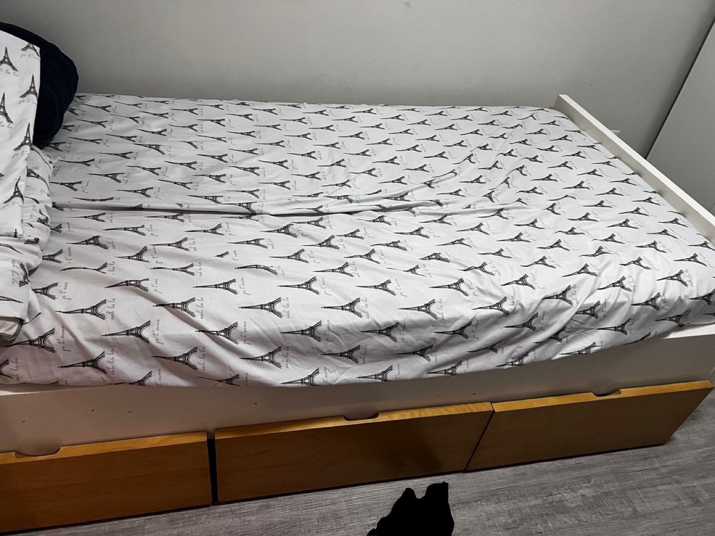 Twin-Sized Bed Frame with Storage Drawers