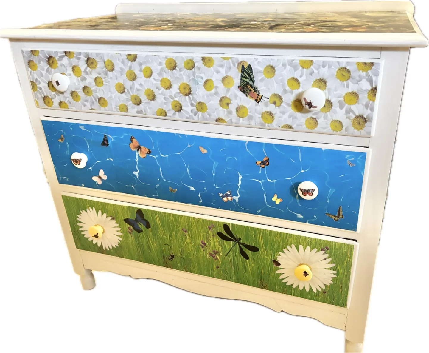 Three drawer wooden dresser thumbnail
