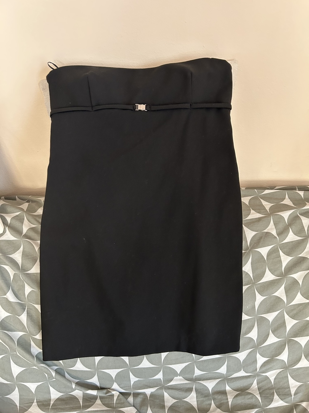 Black Strapless Mini Dress with Cutout Back