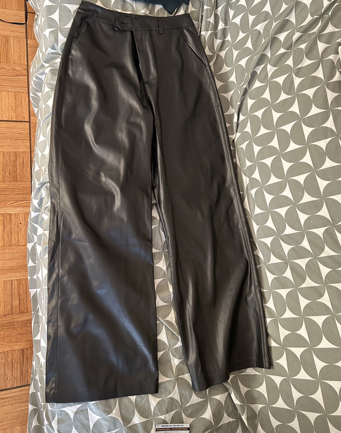 ONLY Black Leather Look Pants