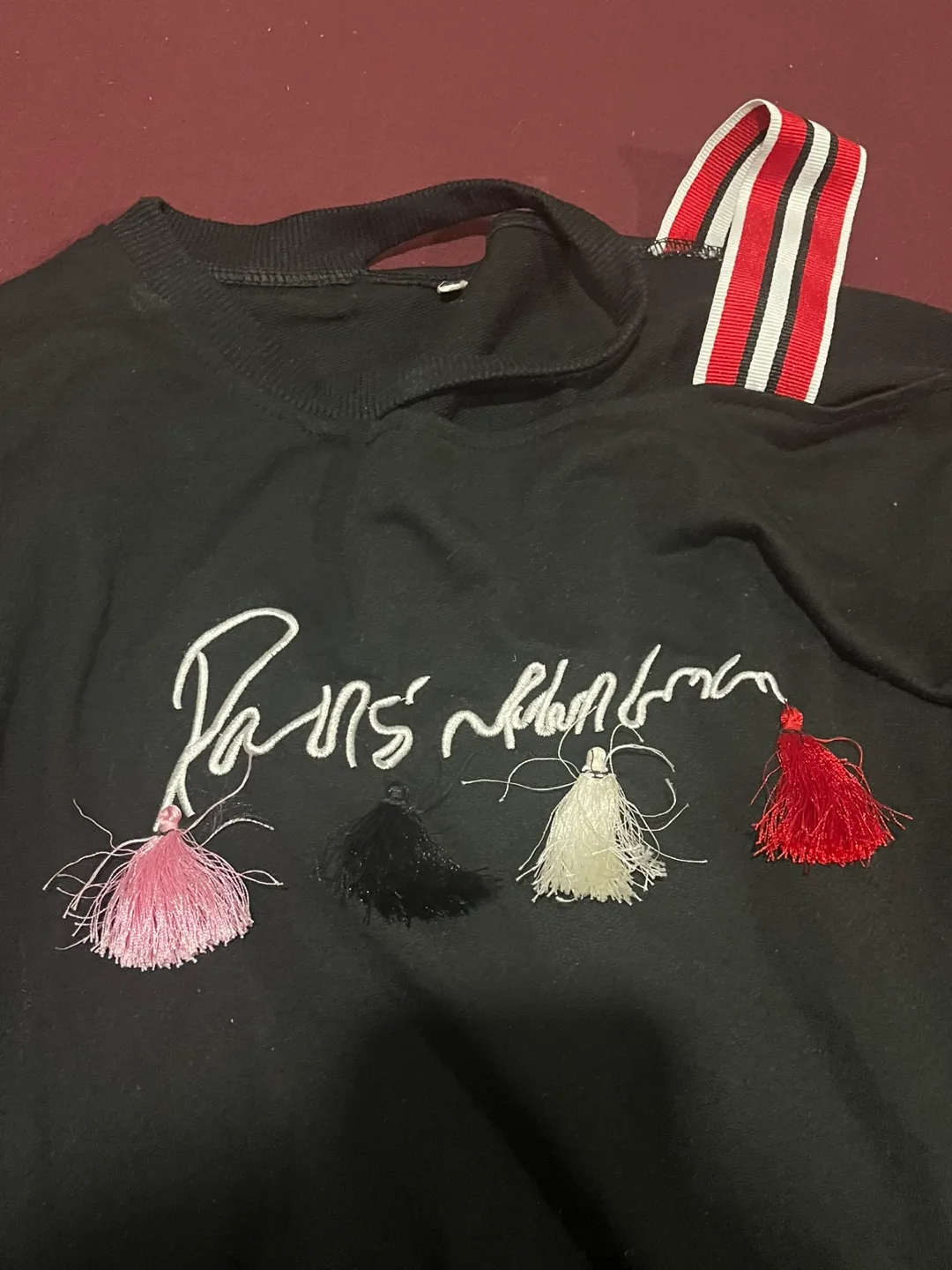 Black  Sweatshirt with Tassels image indicator(2)