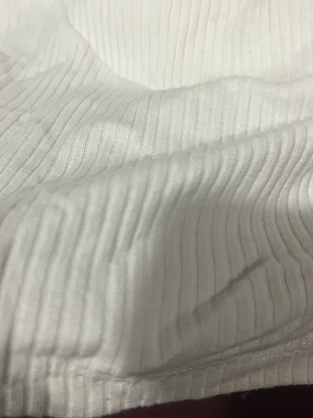 White Ribbed Crop Top with Tie details image indicator(2)