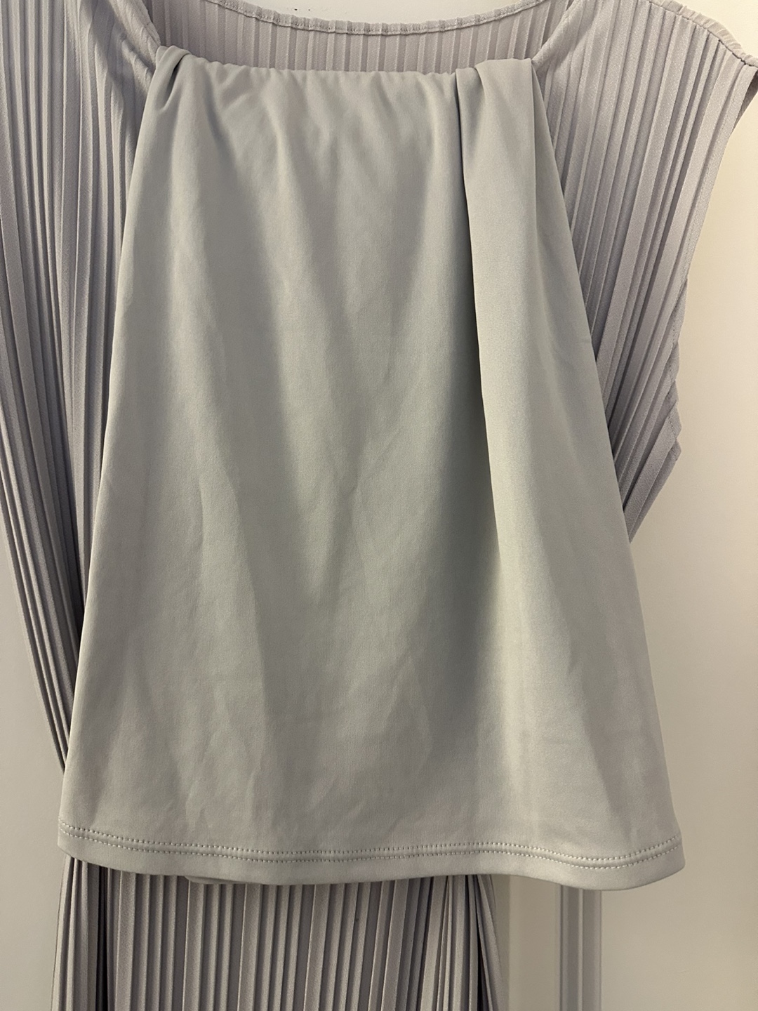Pleated Sleeveless Dress - XS - Light Grey - photo 2