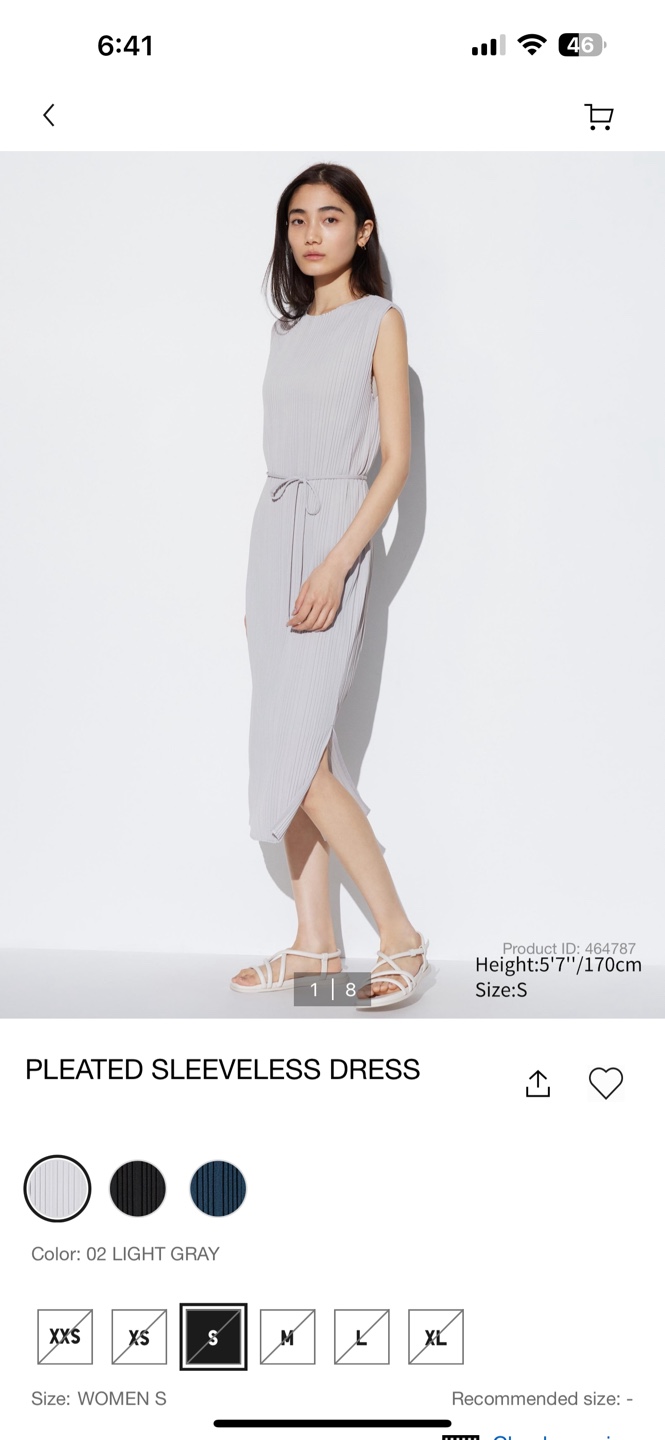 Pleated Sleeveless Dress - XS - Light Grey - photo 3