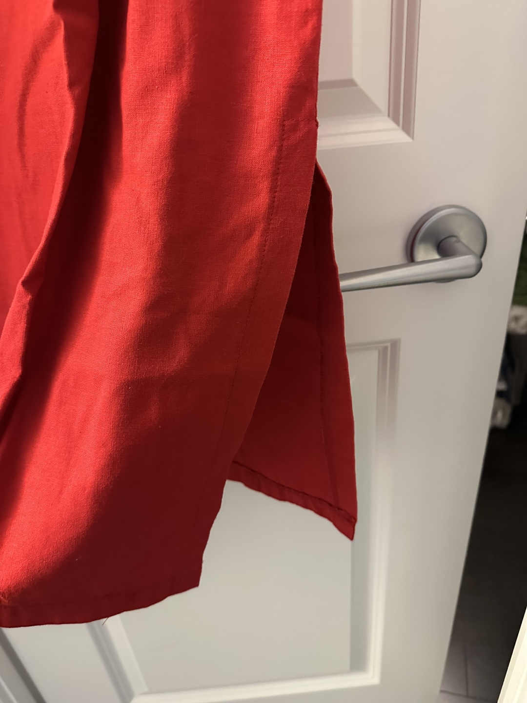 Red Midi Linen Dress - fits XS - photo 2