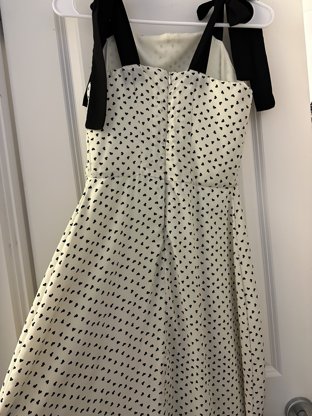 White and Black Heart Print Dress - photo 2
