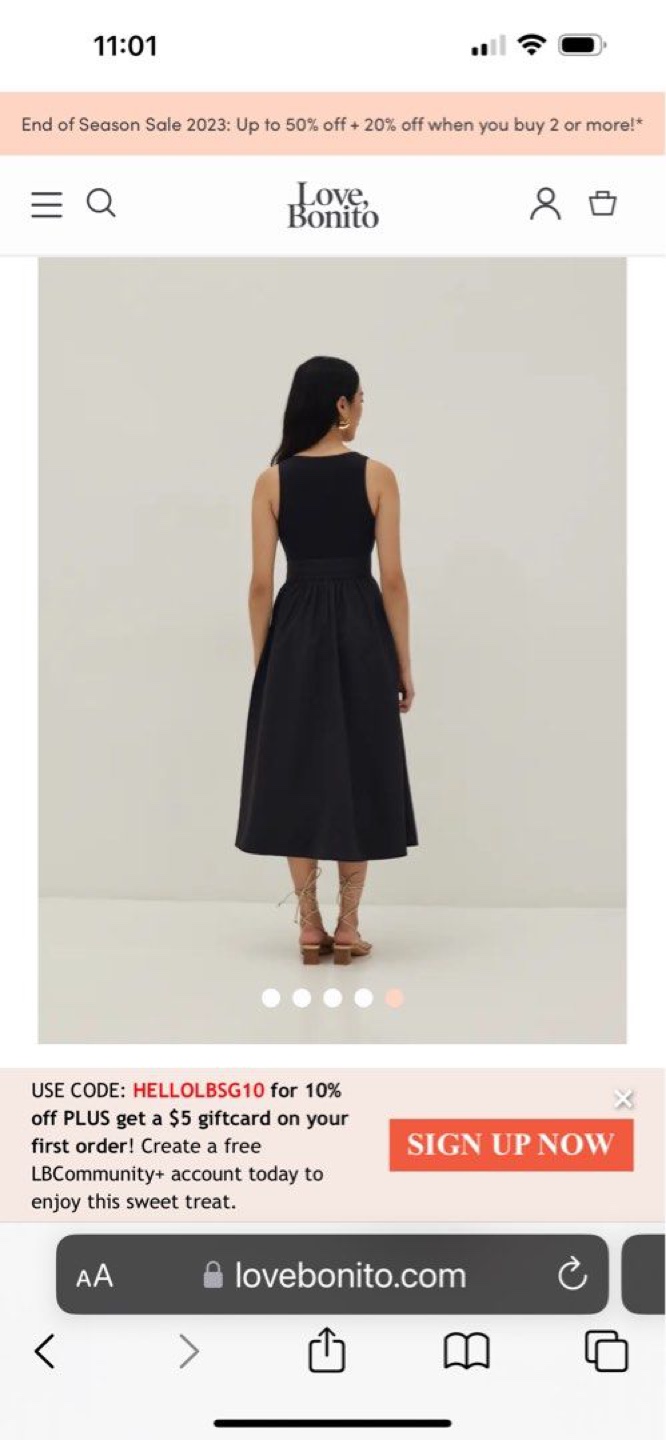 [Love, Bonito] Kaniesa Padded Plunge Neck Dress - photo 4