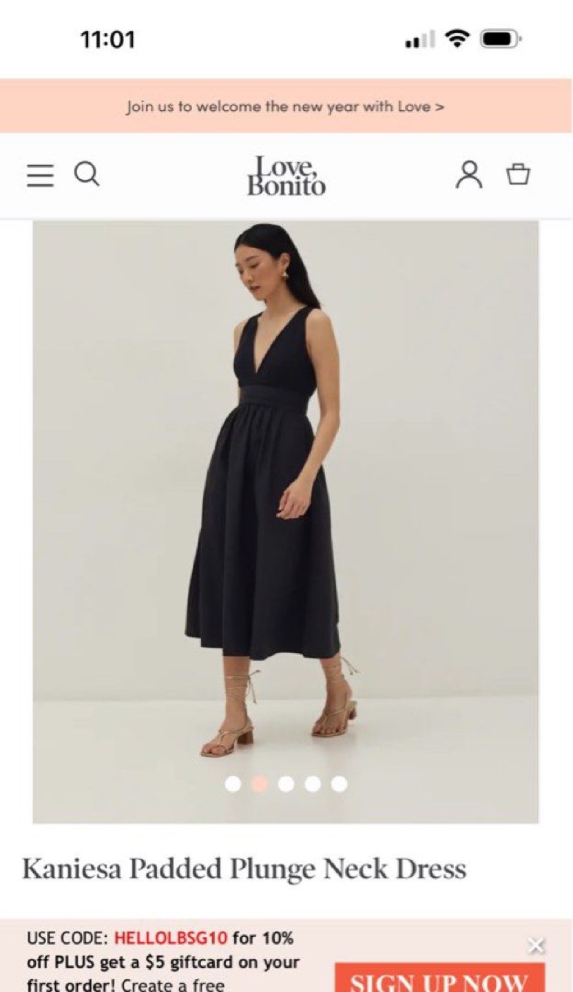 [Love, Bonito] Kaniesa Padded Plunge Neck Dress - photo 3