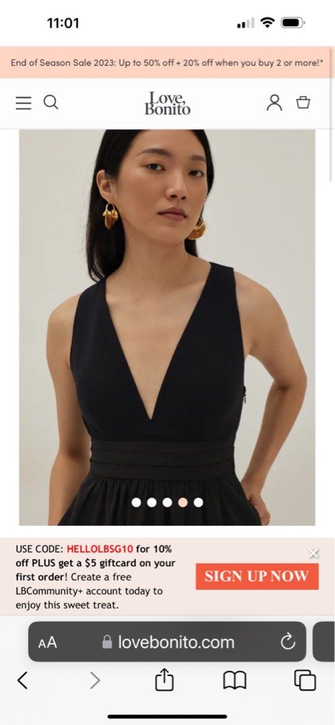 [Love, Bonito] Kaniesa Padded Plunge Neck Dress - photo 2
