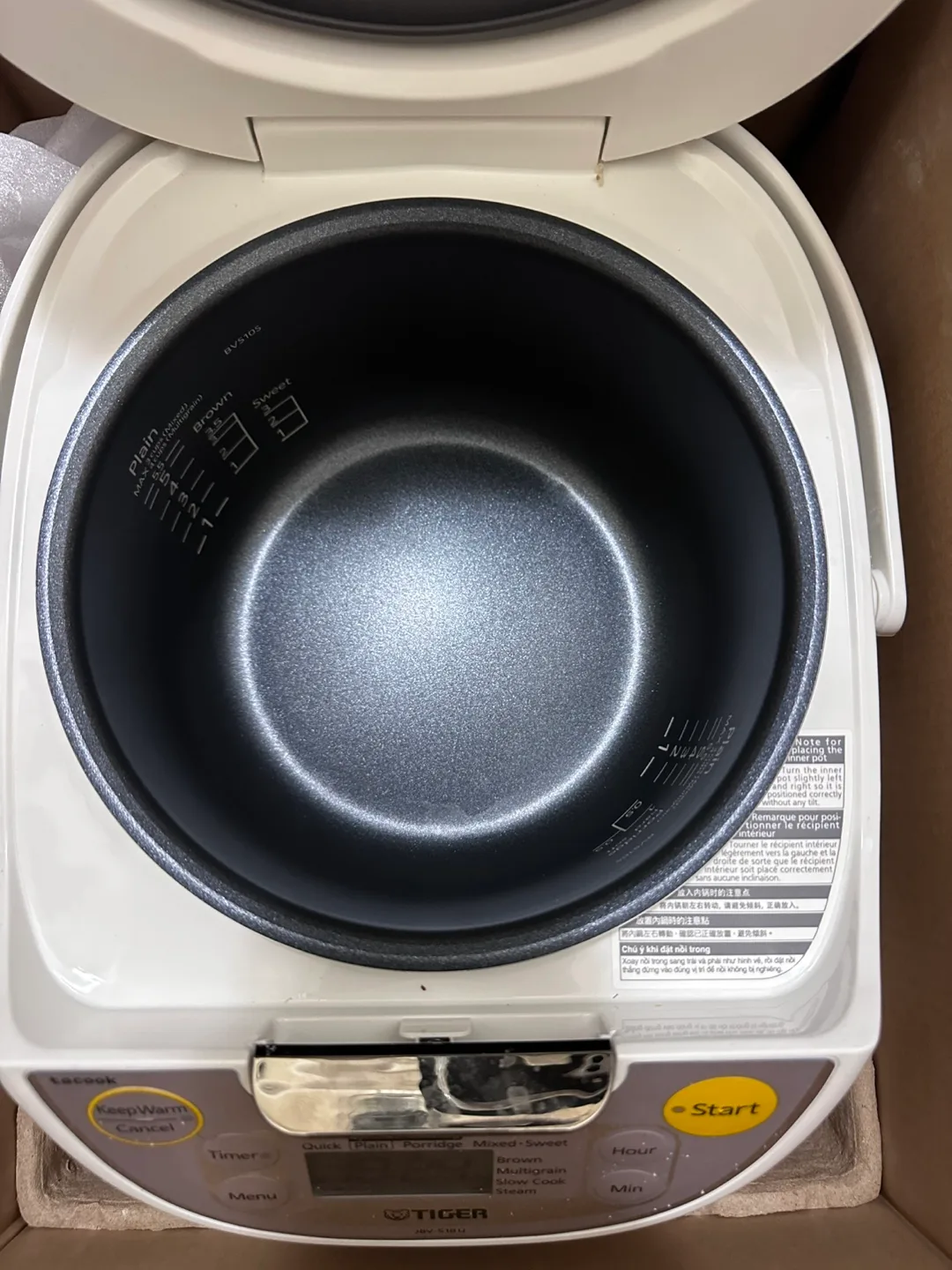 TIGER JBV-S10U Rice Cooker / Warmer image indicator(4)