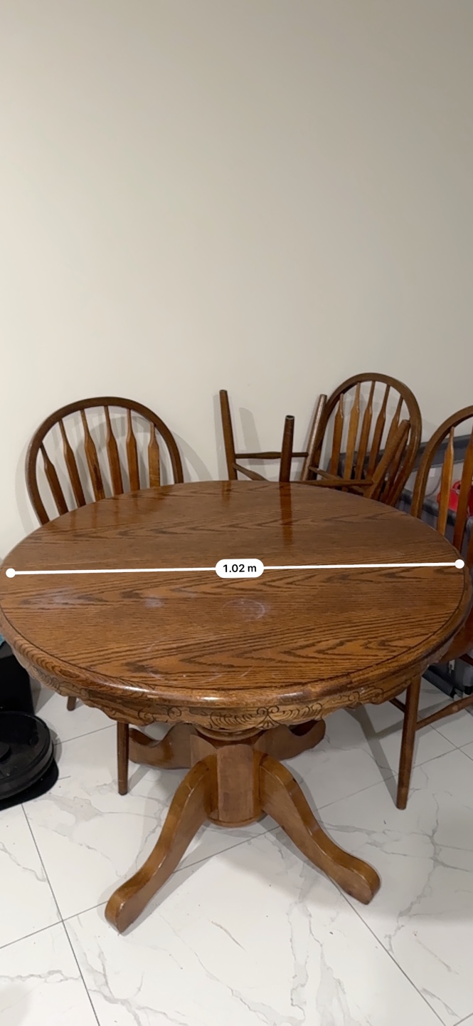 EXPANDABLE Round Wooden Dining Table with 4 Chairs - photo 2