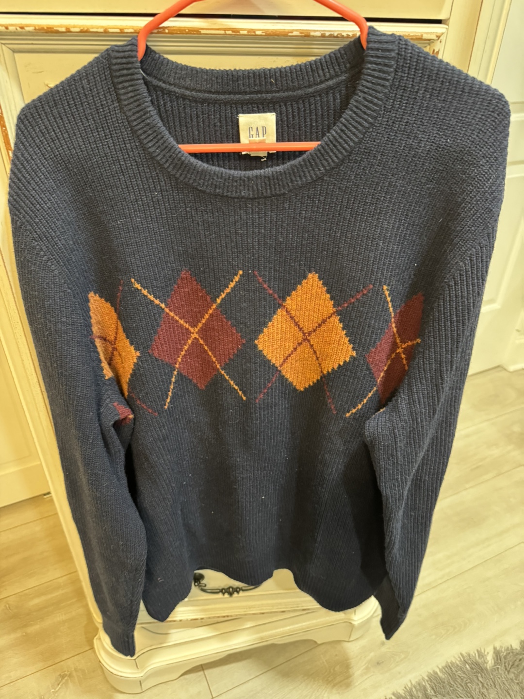 Gap Men's Navy Blue Diamond Pattern Sweater - photo 3