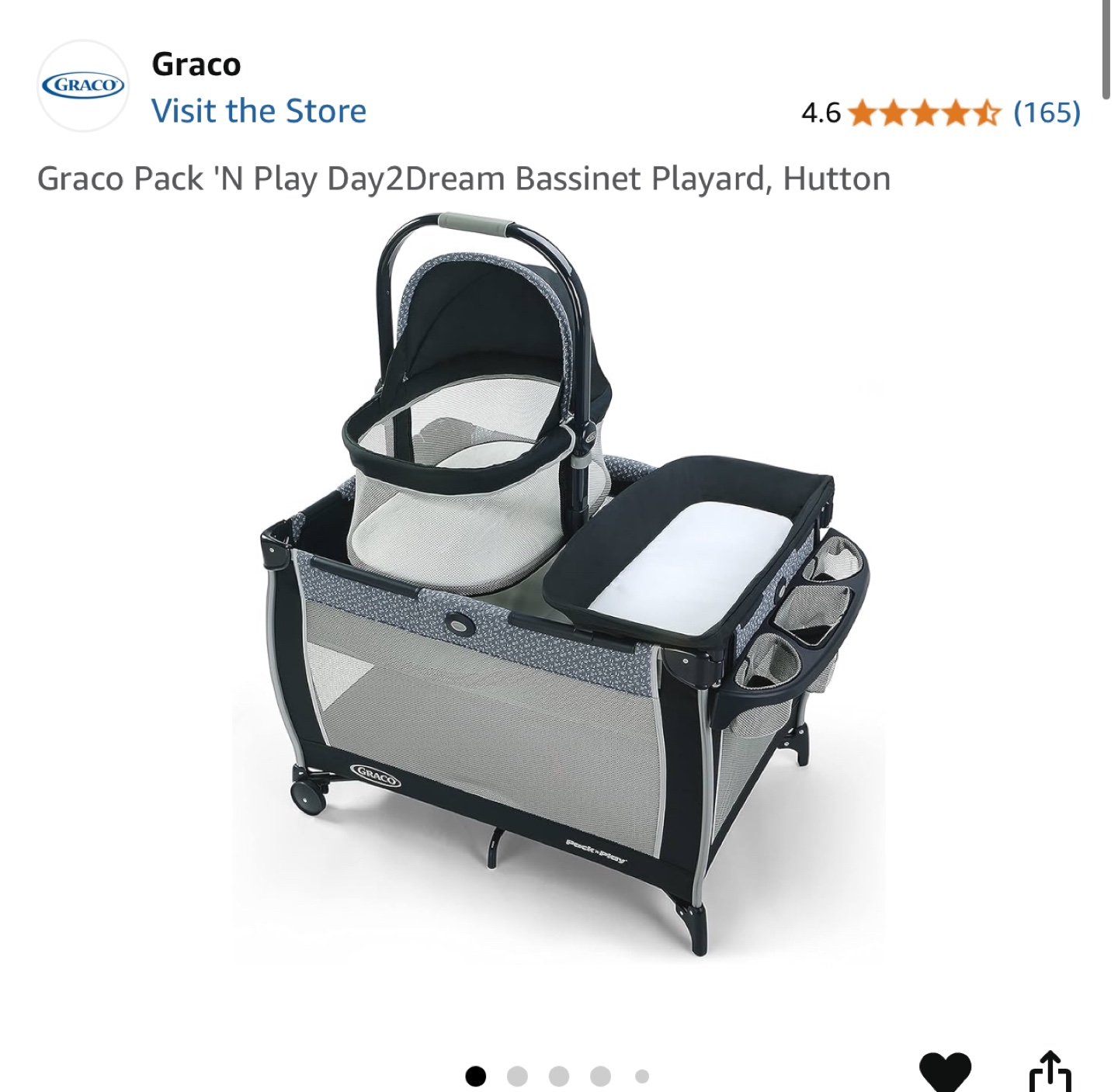 Graco Pack N Play Day2Dream Bassinet Playard Karrot